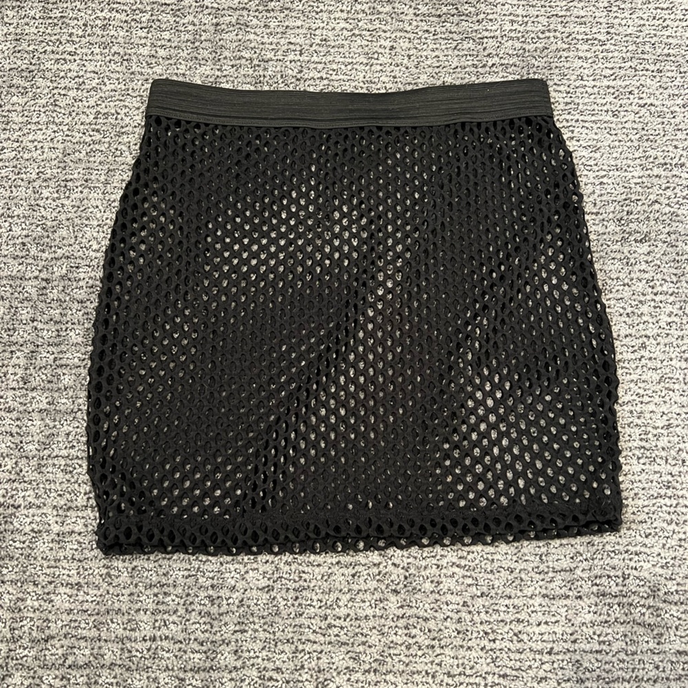 Iheartraves black fishnet mini skirt